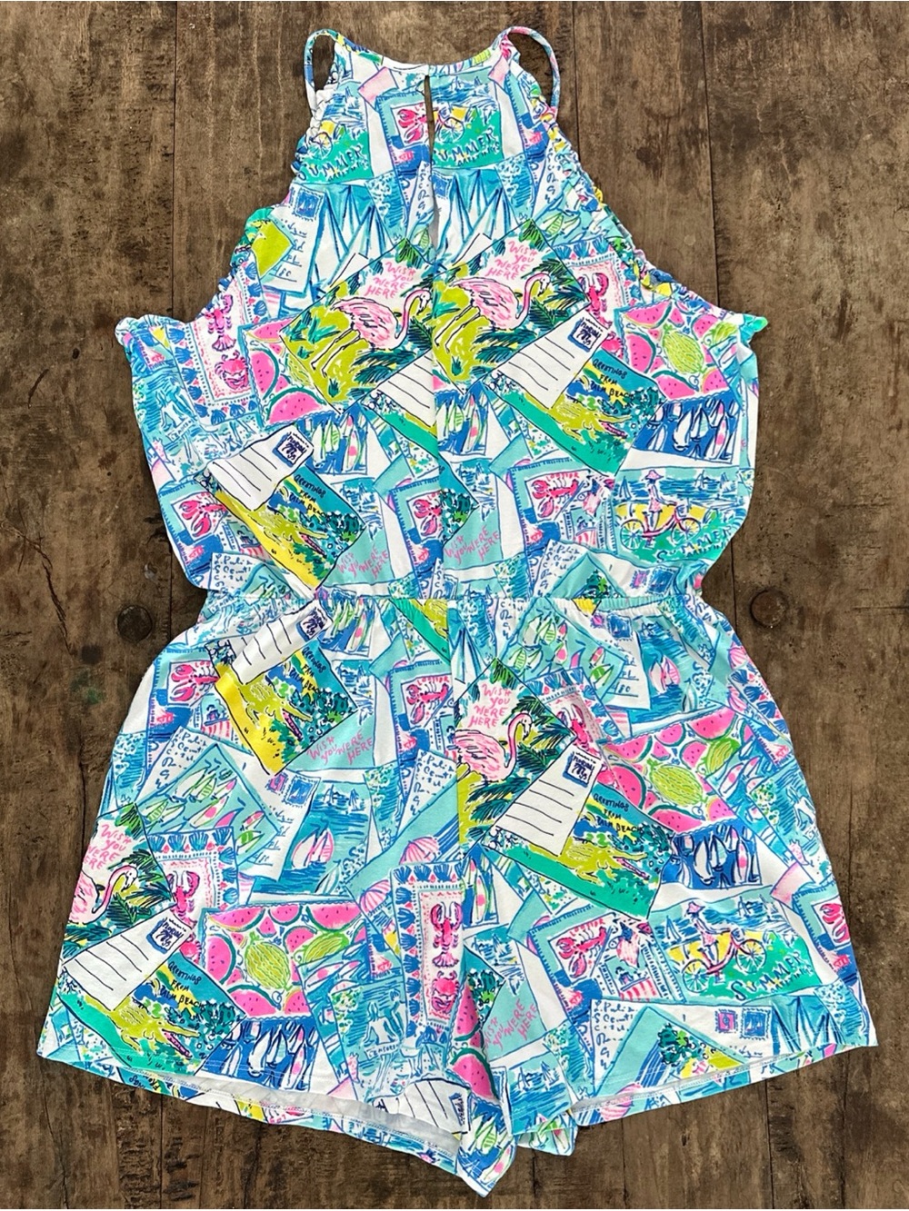 Lilly Pulitzer Women's Printed Halter Swim Romper - Multi Blue Pink